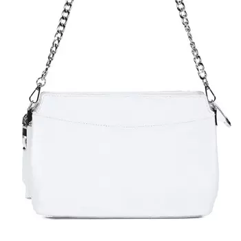 Белая сумка из гладкой кожи