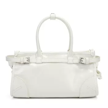 Белая сумка из гладкой кожи