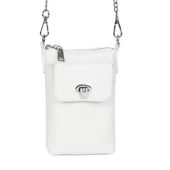 Белая сумка мессенджер из экокожи