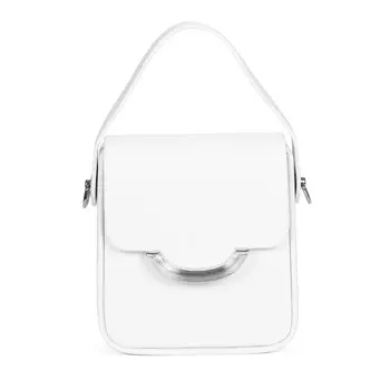 Белая сумка мессенджер из экокожи