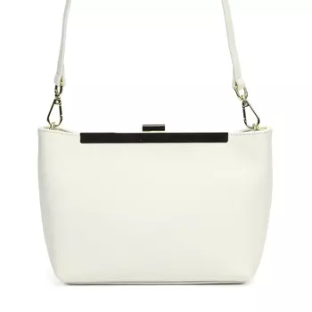 Белая сумка мессенджер из гладкой кожи