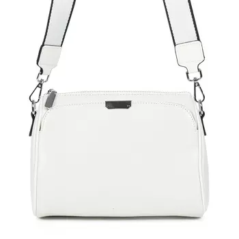 Белая сумка мессенджер из гладкой кожи