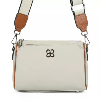 Белая сумка мессенджер из гладкой кожи