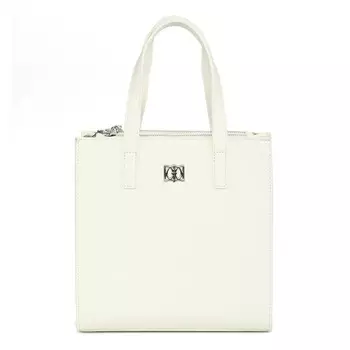 Белая сумка тоут из экокожи