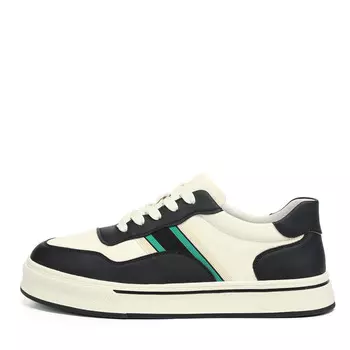 Бело-черные кеды из кожи