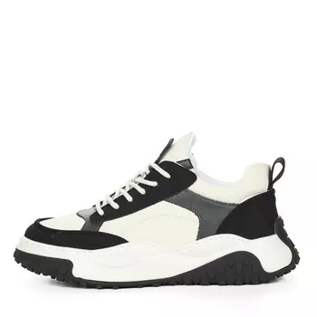 Бело-черные кеды из кожи