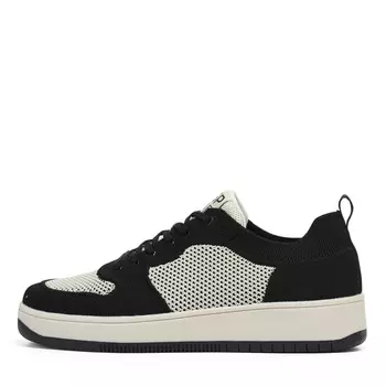 Бело-черные кеды из текстиля