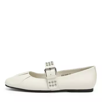 Белые балетки из гладкой кожи