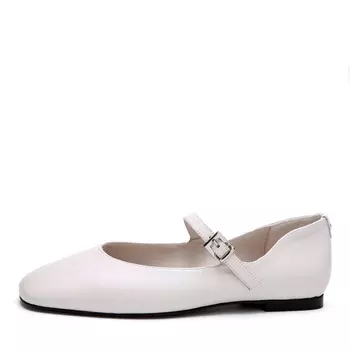 Белые балетки из гладкой кожи