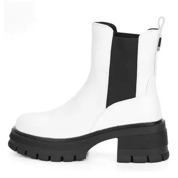 Белые ботинки челси из гладкой кожи