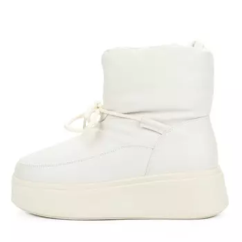 Белые дутики из кожи и экокожи