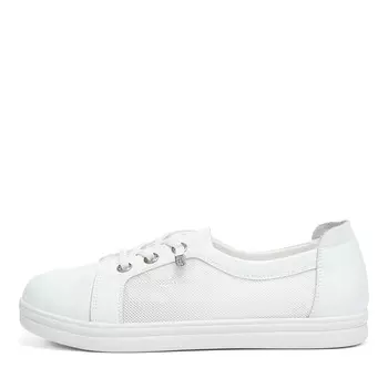 Белые кеды из кожи и текстиля