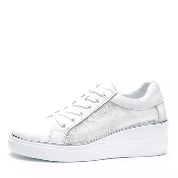 Белые кеды из кожи и текстиля