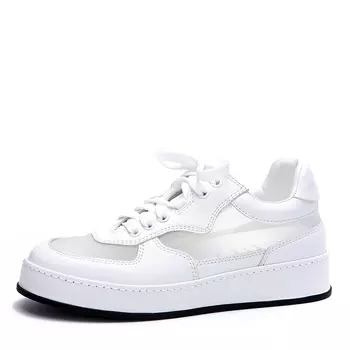 Белые кеды из кожи и текстиля