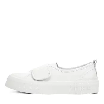 Белые кеды из кожи на липучке