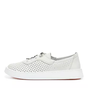 Белые кеды из кожи с перфорацией