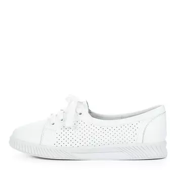 Белые кеды из кожи с перфорацией