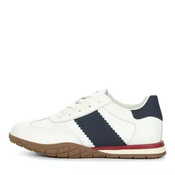 Белые кроссовки из гладкой кожи