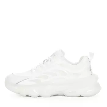 Белые кроссовки из гладкой кожи