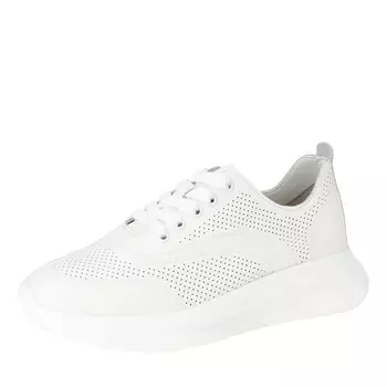 Белые кроссовки из гладкой кожи с перфорацией