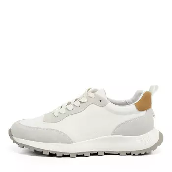 Белые кроссовки из кожи и текстиля