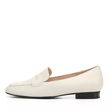 Белые лоферы из гладкой кожи