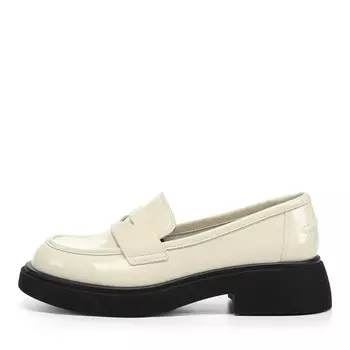 Белые лоферы из кожи