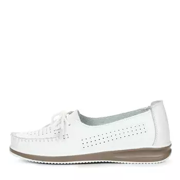 Белые мокасины из кожи