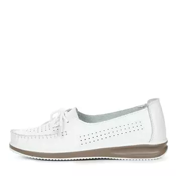 Белые мокасины из кожи