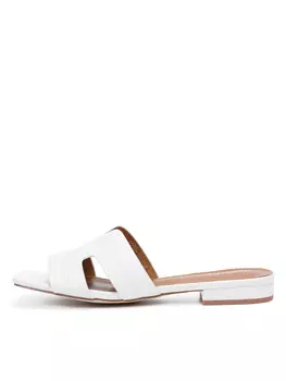 Белые мюли из экокожи