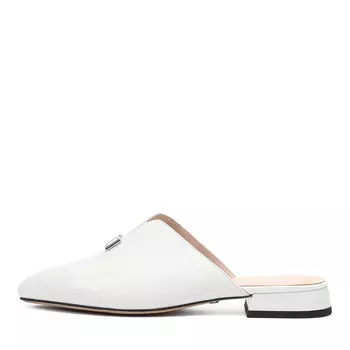 Белые мюли из гладкой кожи