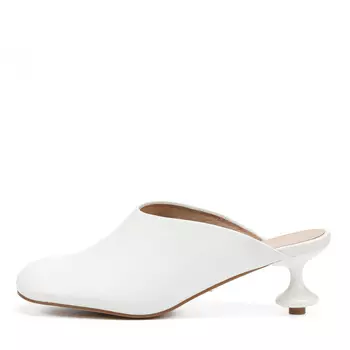 Белые мюли из гладкой кожи