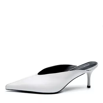 Белые мюли из гладкой кожи