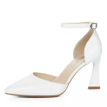 Белые открытые туфли из гладкой кожи