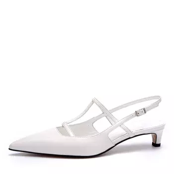 Белые открытые туфли из кожи