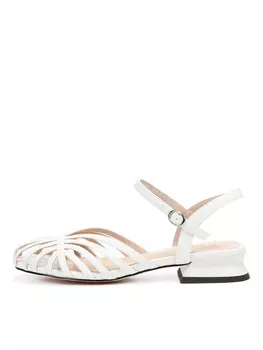 Белые открытые туфли из кожи