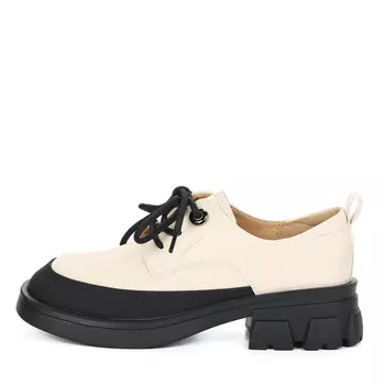 Белые полуботинки дерби из гладкой кожи