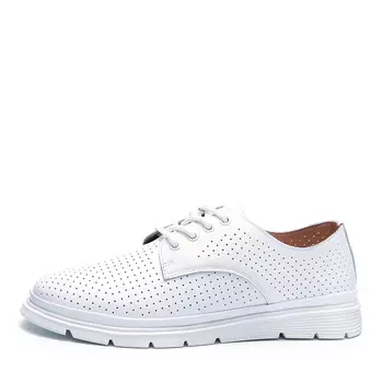 Белые полуботинки из кожи с перфорацией