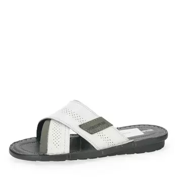 Белые шлепанцы из кожи