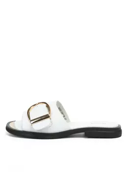 Белые шлепанцы из кожи