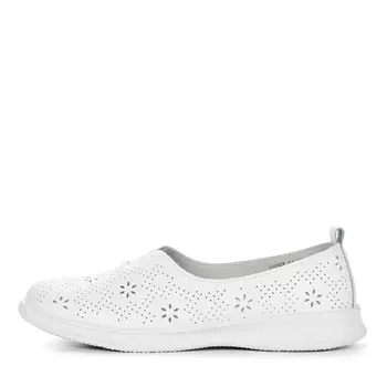 Белые слипоны из кожи с перфорацией