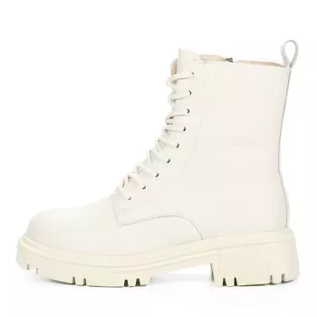 Белые утепленные ботинки из гладкой кожи