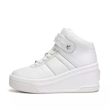 Белые высокие кеды из гладкой кожи