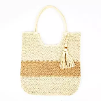 Бежевая пляжная сумка из целлюлозы