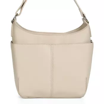 Бежевая сумка хобо из экокожи