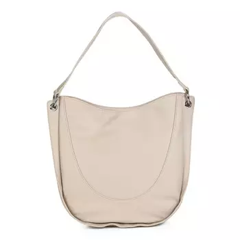 Бежевая сумка хобо из экокожи