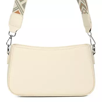 Бежевая сумка мессенджер из экокожи