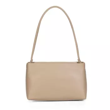 Бежевая сумка мессенджер из экокожи