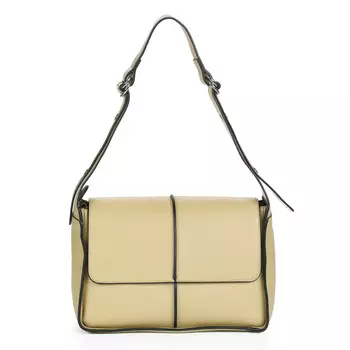 Бежевая сумка мессенджер из экокожи