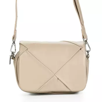 Бежевая сумка мессенджер из экокожи